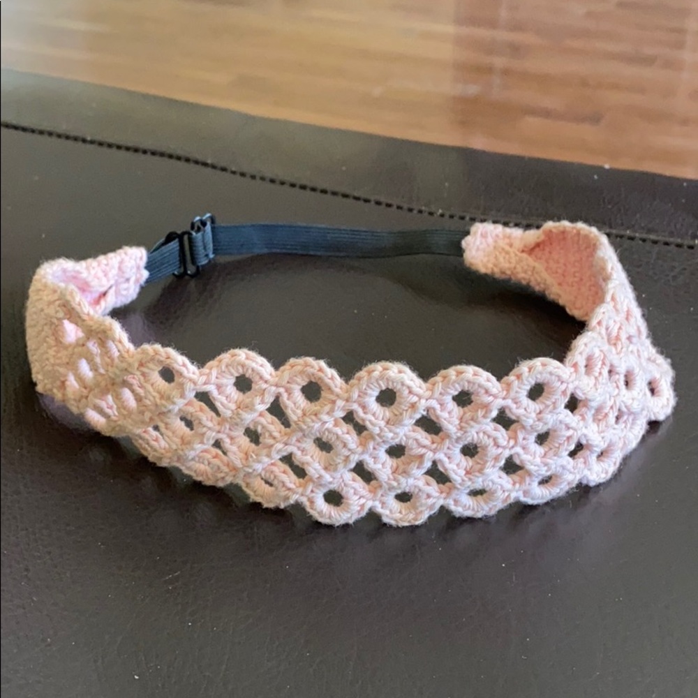 Pink Crochet Headband